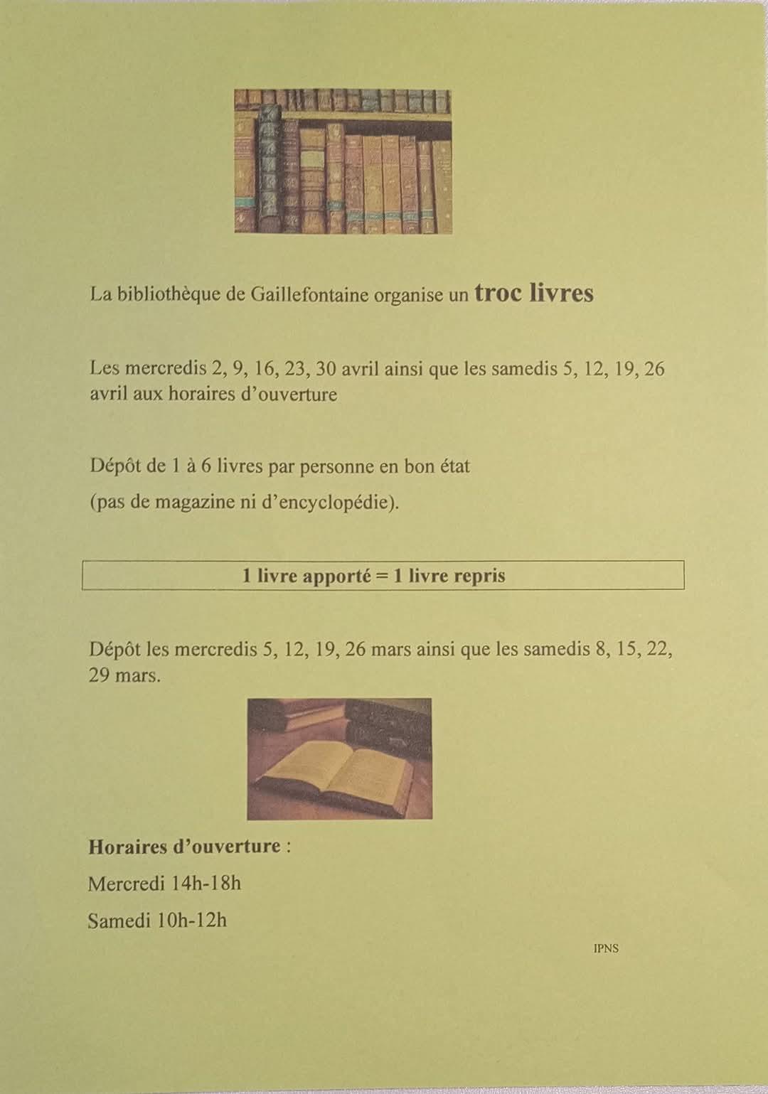 Echange de livre