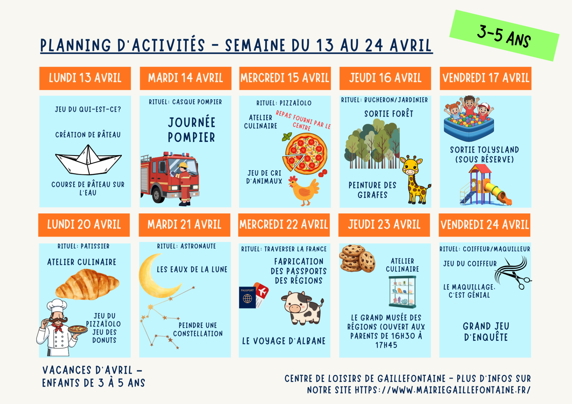 Planning 3- 5 ans