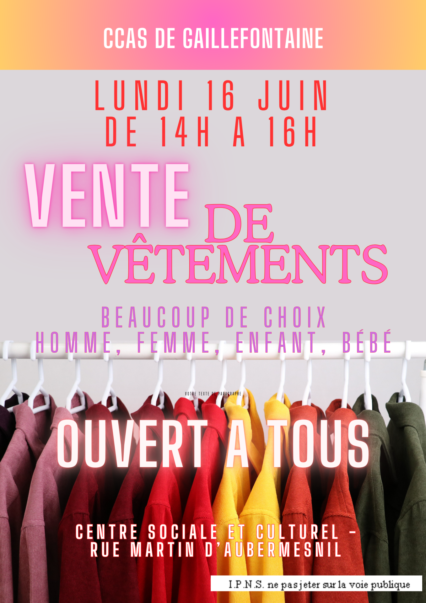 Vente 16 juin